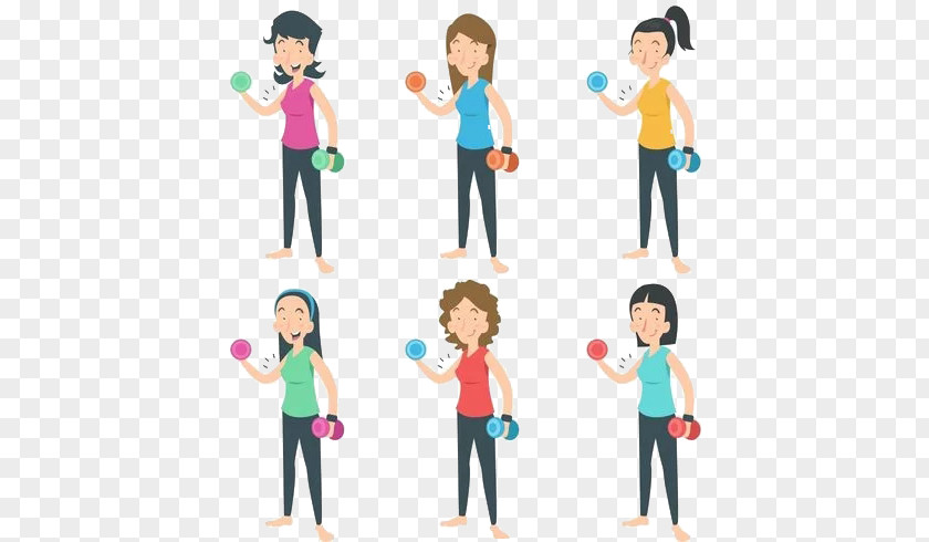 The Ladies Take Barbell Exercise Euclidean Vector PNG