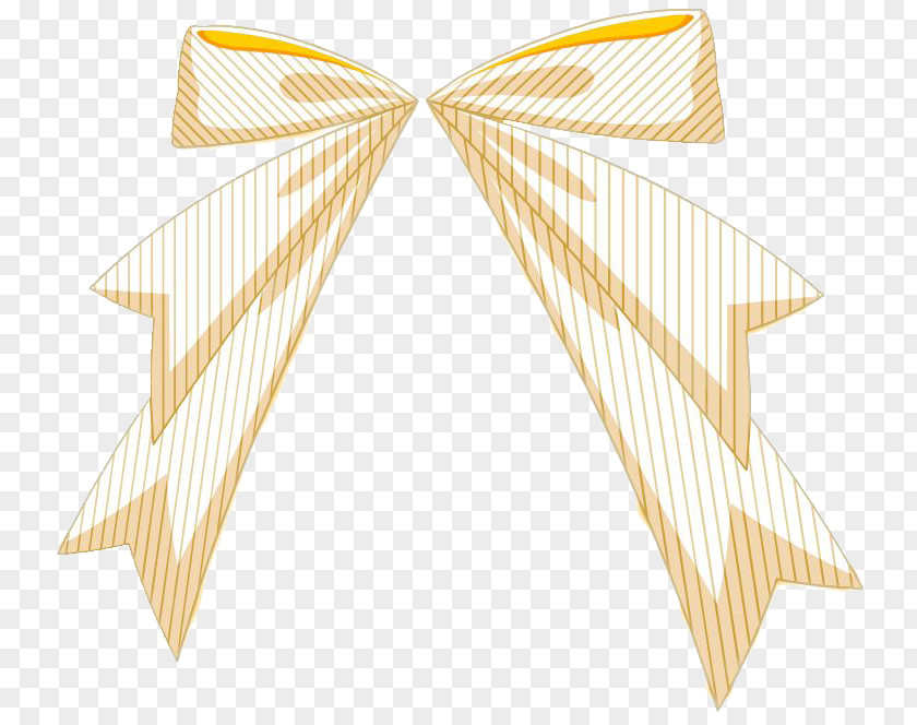 Yellow Striped Bow Designer PNG