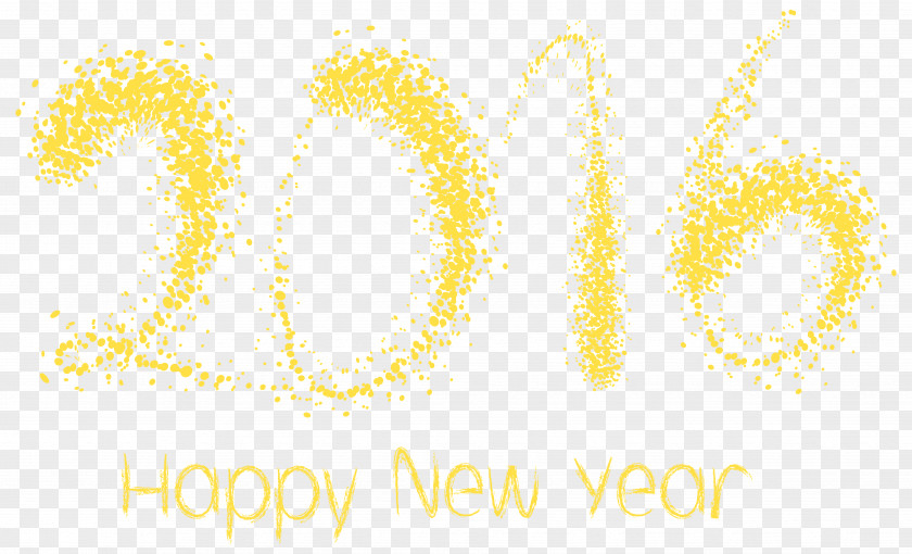 2016 Happy New Year Clipart Image Graphic Design Yellow Pattern PNG