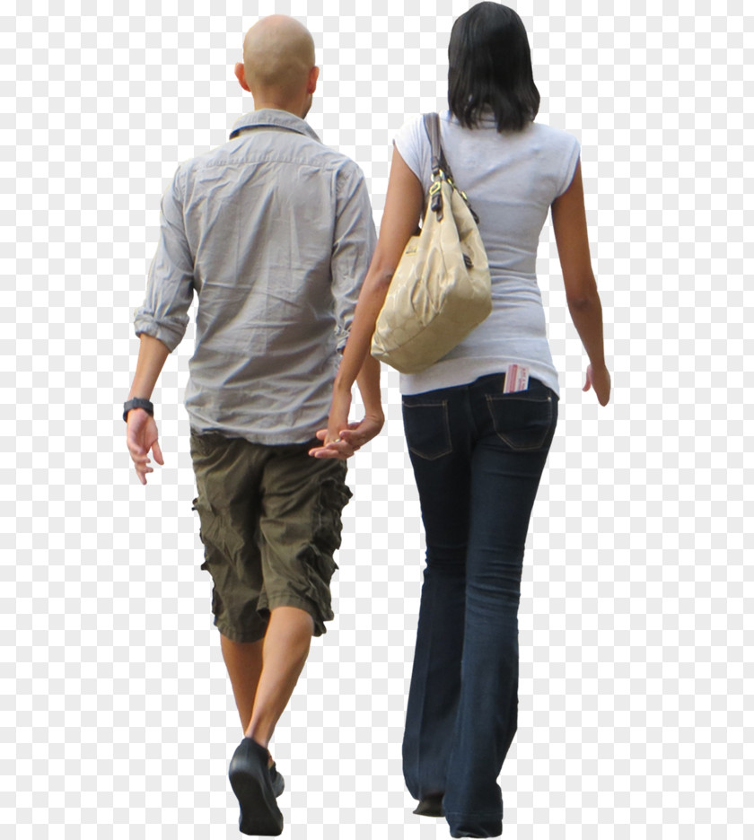 Couple Back Architectural Rendering PNG