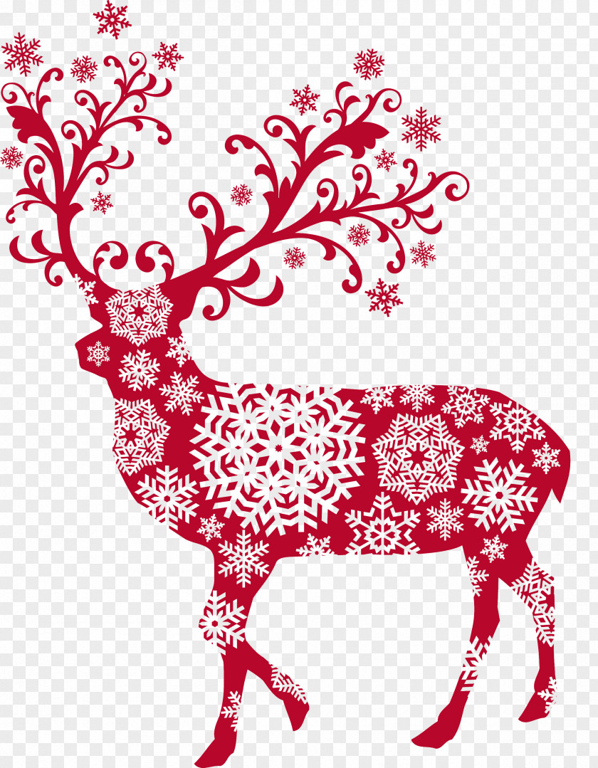 Red Deer Reindeer Christmas Illustration PNG