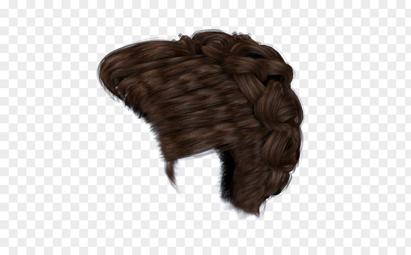 Boy Hair Wig Braid Bun Brown PNG