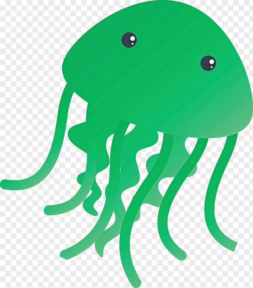 Green Octopus Table Smile Jellyfish PNG
