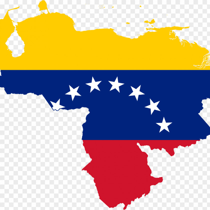 Venezuela Flag Of Blank Map PNG