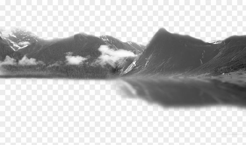 Creative Black Clouds Shrouded The Mountains And White PNG