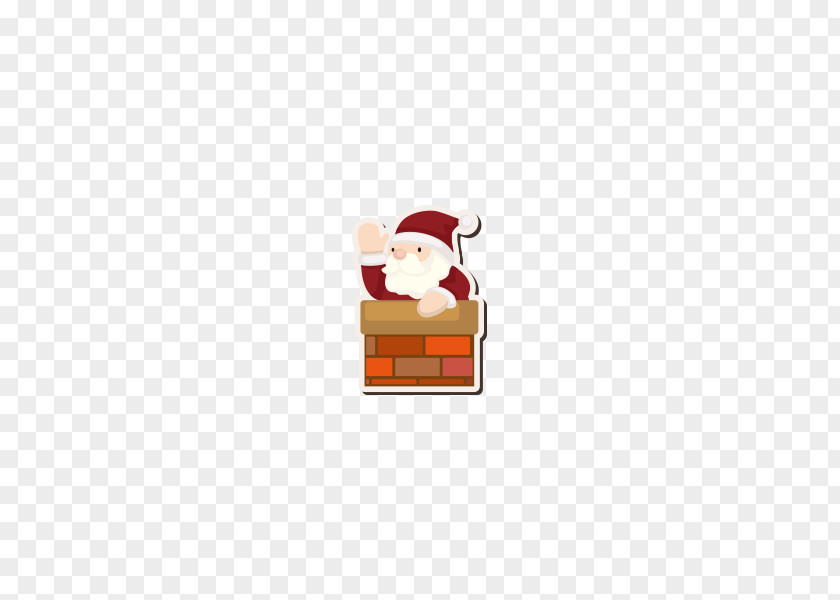 Santa Chimney Claus Text Cartoon Illustration PNG