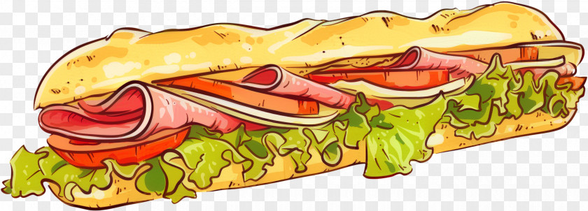 Submarine Sandwich Painting Junk Food Cartoon PNG
