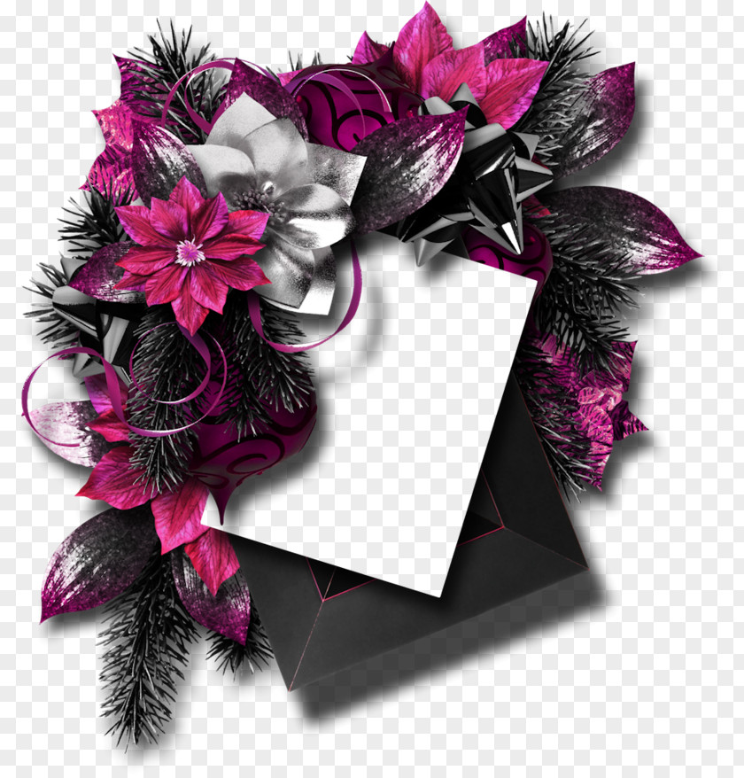 Bouquet Magenta Purple Flower Wreath PNG