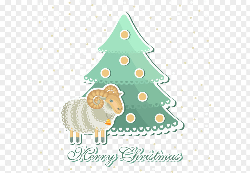 Christmas Stickers Sheep Tree PNG