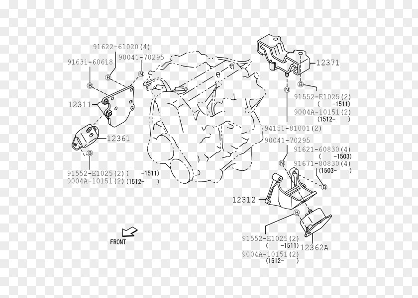 Daihatsu Luxio Line Art Angle Sketch PNG