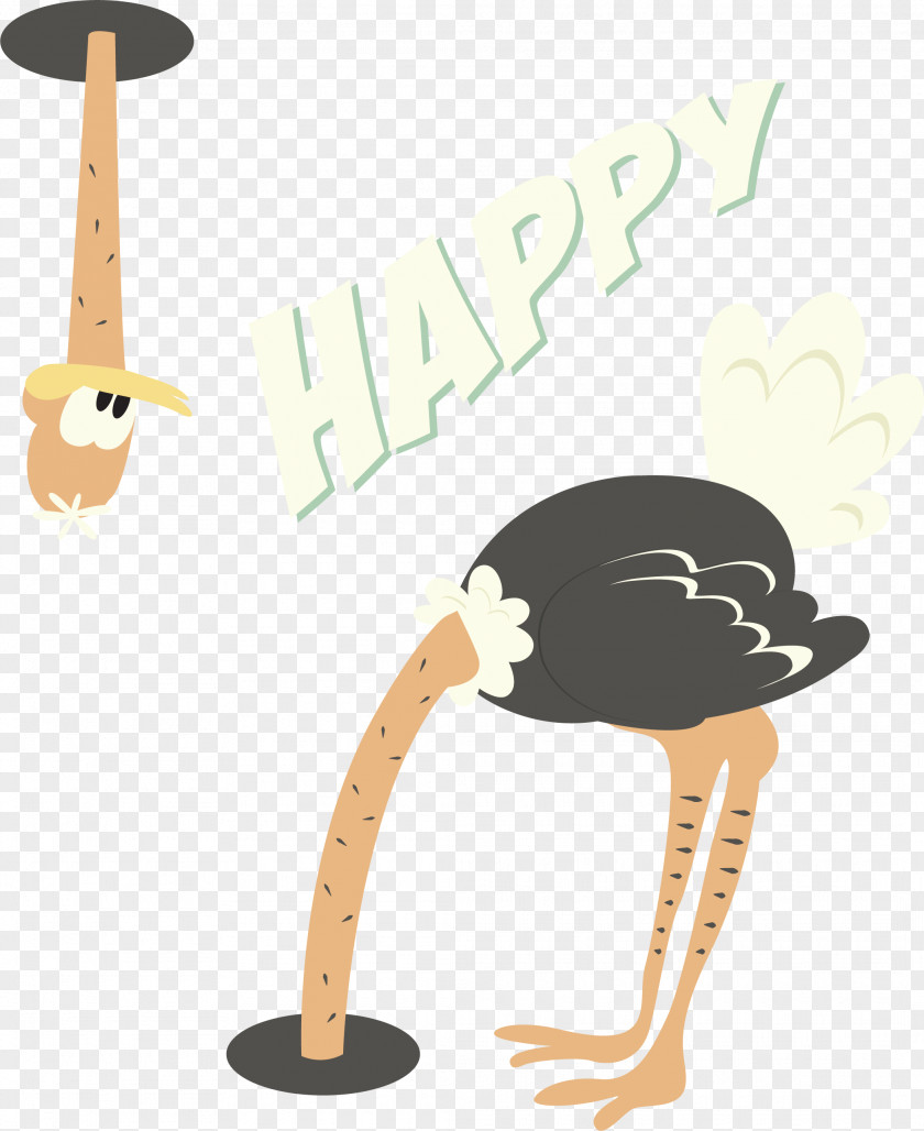 Creative Cartoon Ostrich Common Birthday Card Greeting Euclidean Vector PNG