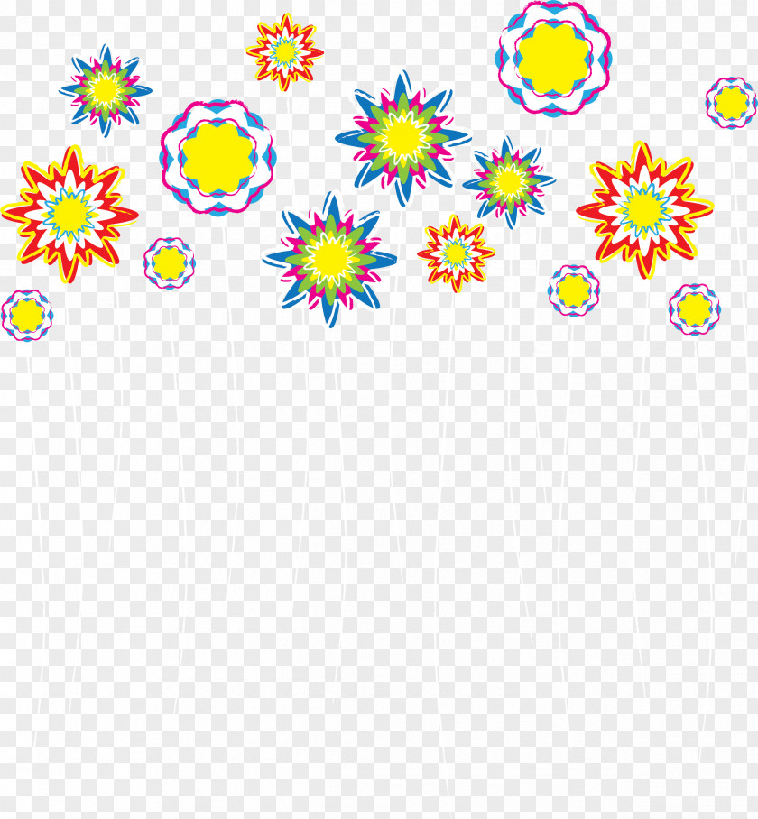 Hand-painted Colorful Flowers PNG