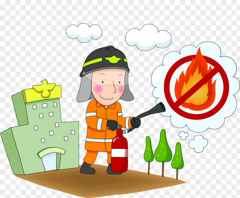 Hand Painted Firefighters Conflagration Firefighting Firefighter Clip Art PNG