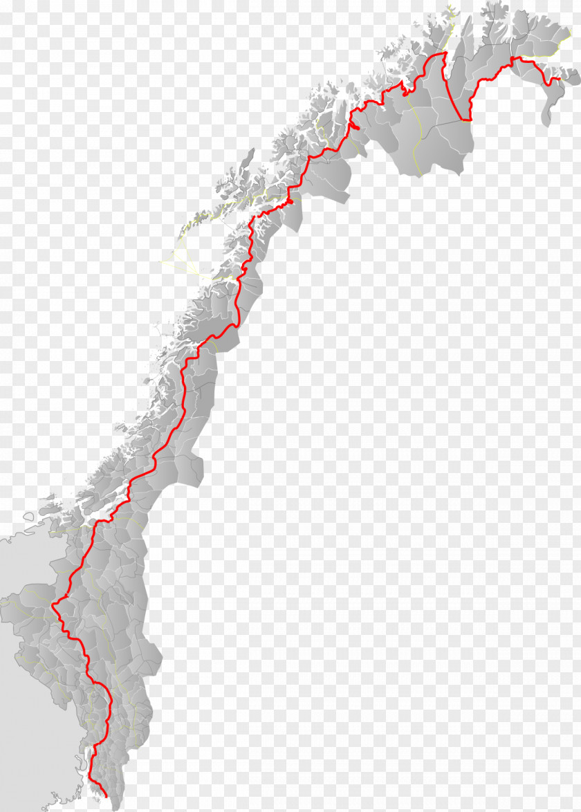 Map Norway European Route E06 Norwegian PNG