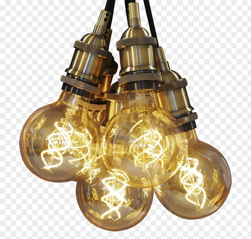 Classical Lamps Brass Edison Screw Light Copper Piping And Plumbing Fitting PNG