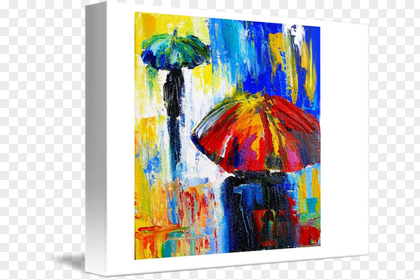 Painting Modern Art Acrylic Paint Canvas Gallery Wrap PNG