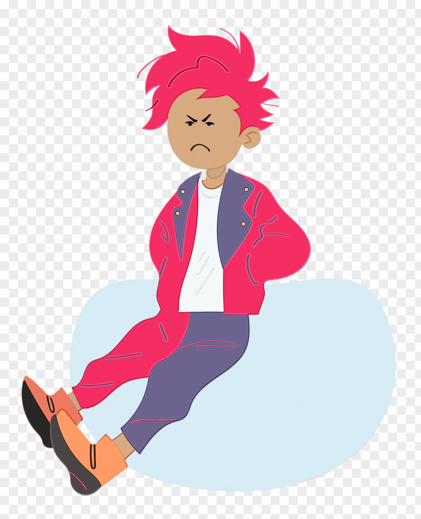 Cartoon Joint Character Male Sitting PNG