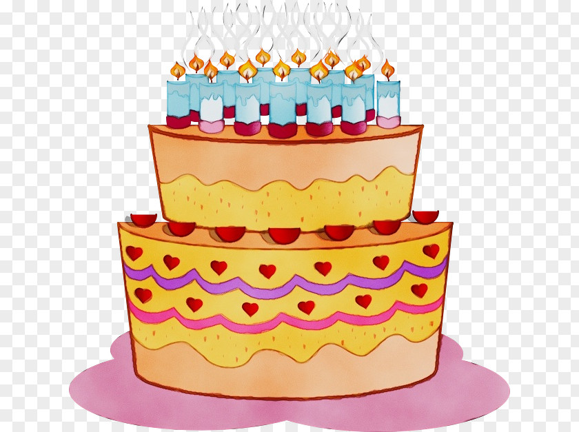Food Coloring Party Birthday Cake PNG