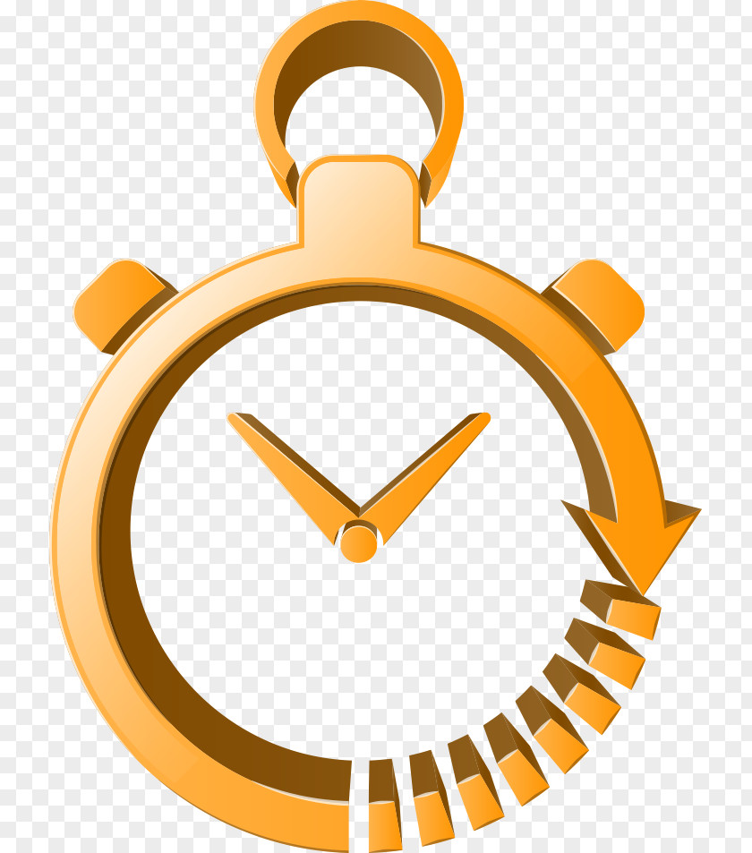 Three-dimensional Vector Yellow Clock Euclidean Space Icon PNG