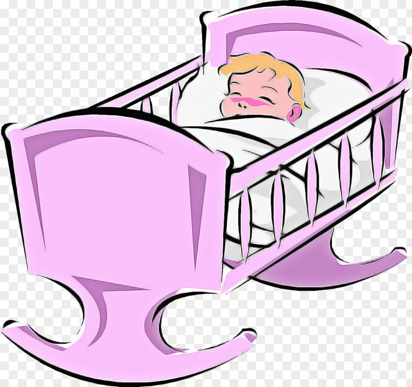 Pink Cartoon Furniture Line Infant Bed PNG