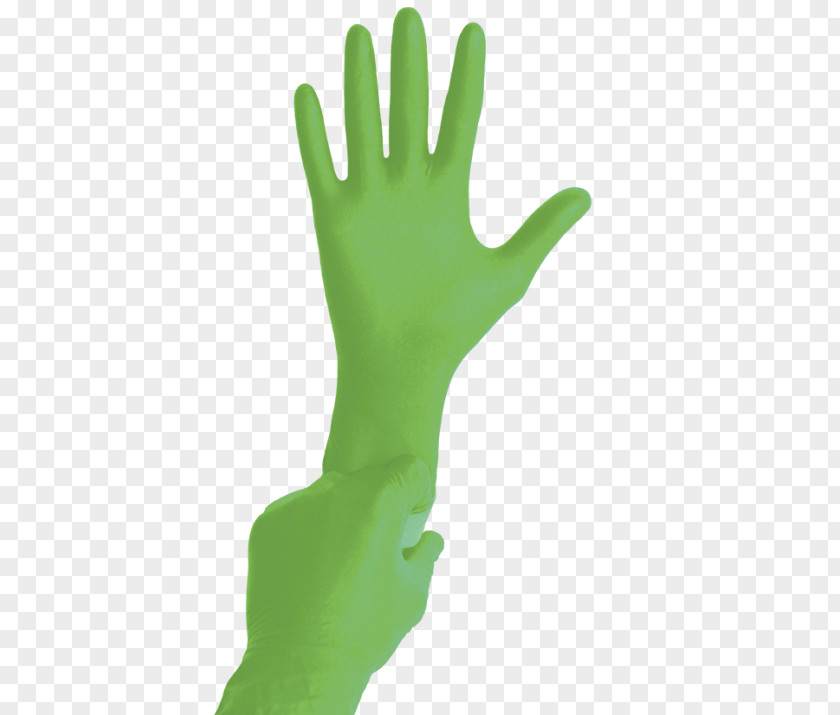 Sliced ​​aloe Vera Finger Hand Model Medical Glove Green PNG