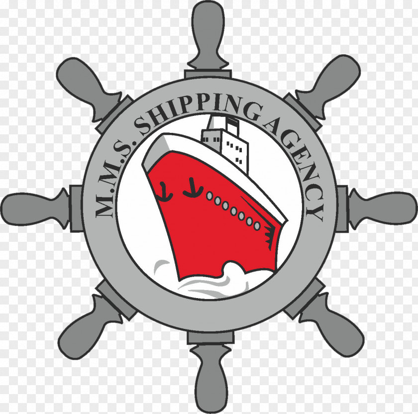 Cartoon Cargo Ship MMS Shipping Agency Logo PNG
