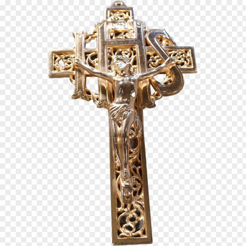 Gold Figures Crucifix 01504 PNG