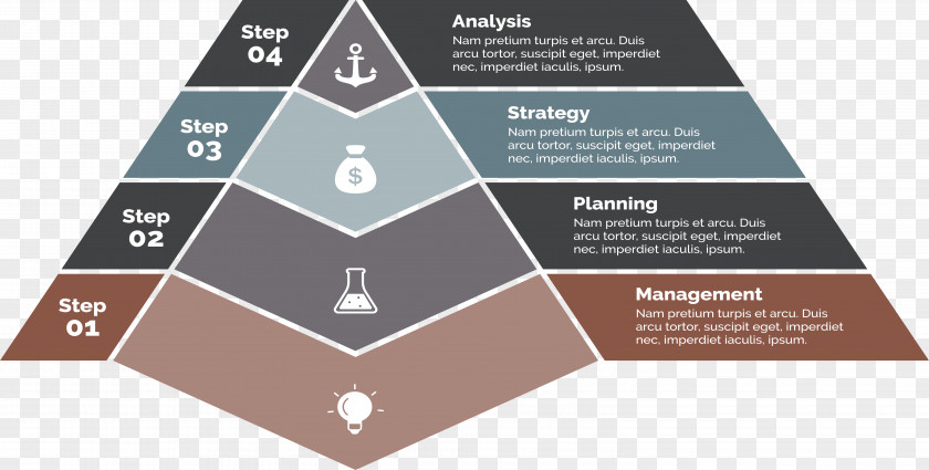 Pyramid Steps Diagram Presentation Chart PNG