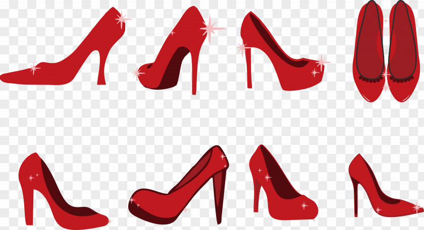 Red High-heeled Shoes Slipper Footwear Shoe Clip Art PNG