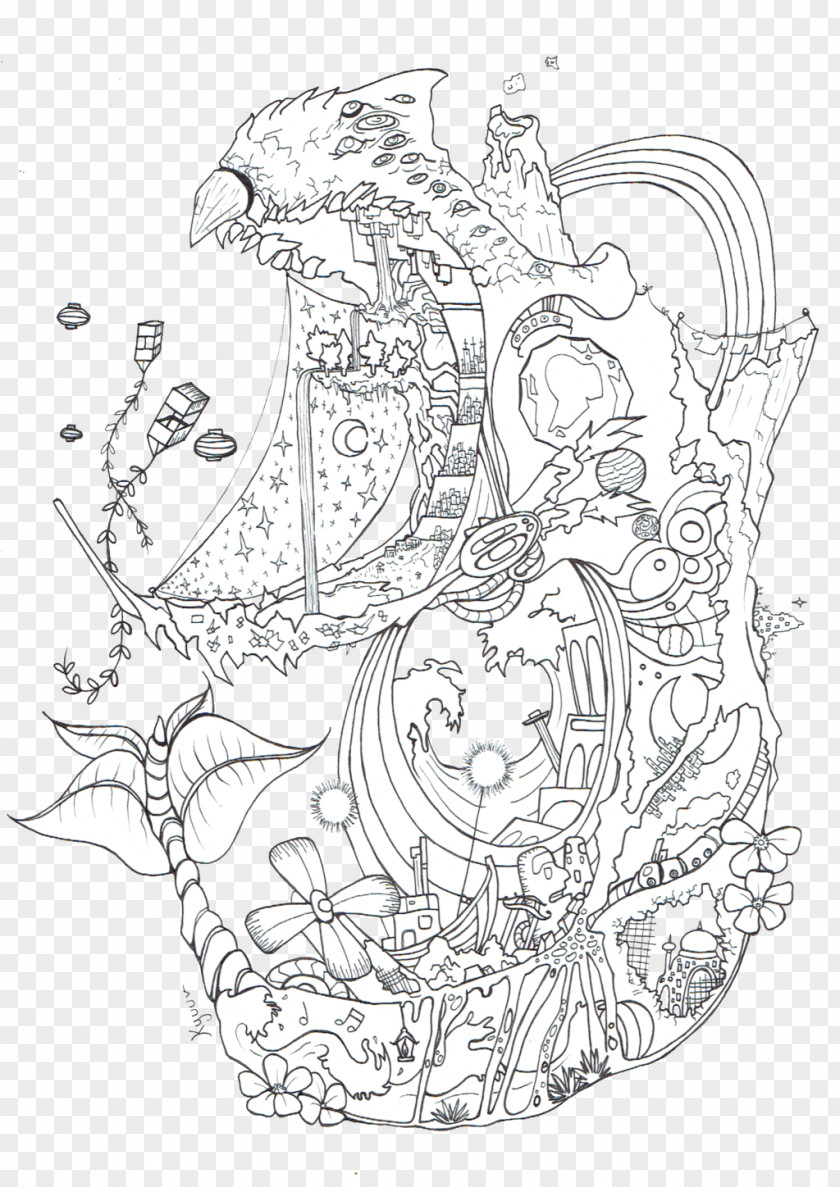 Totoro Coloring Pages Wizard Howl Howl's Moving Castle Line Art Sophie Hatter Book PNG