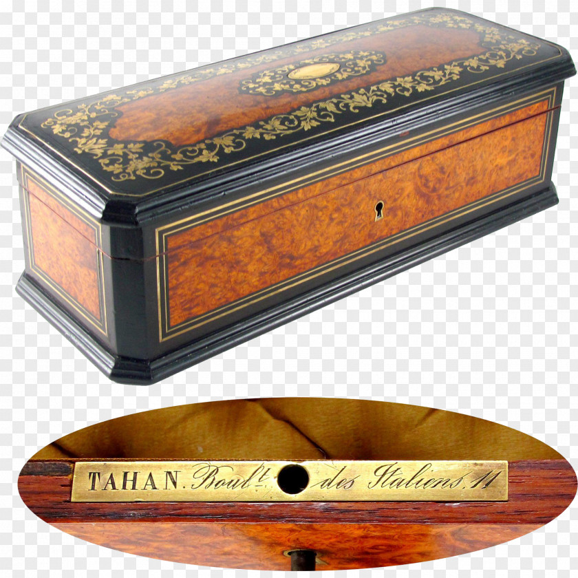 Wooden Box Casket Inlay Paris Burl PNG