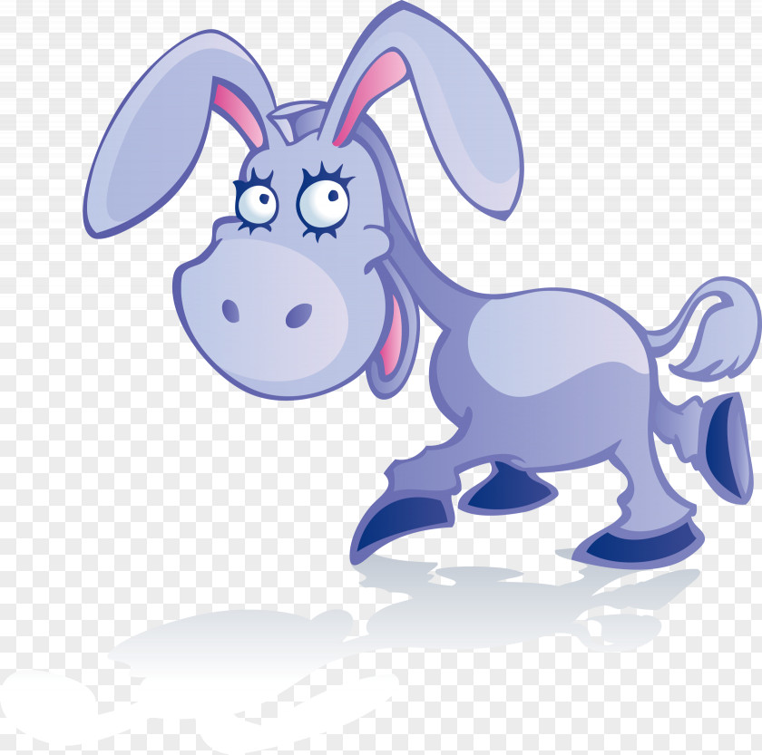 Smiling Donkey Cartoon Vector Euclidean PNG