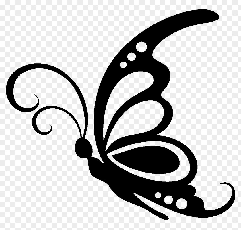 Butterfly Silhouette Stencil Clip Art PNG