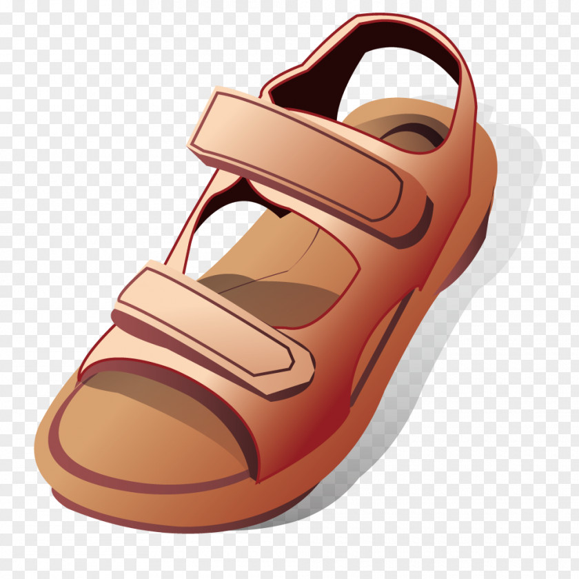 Hand-painted Sandals Cartoon Sandal Shoe Flip-flops Euclidean Vector PNG