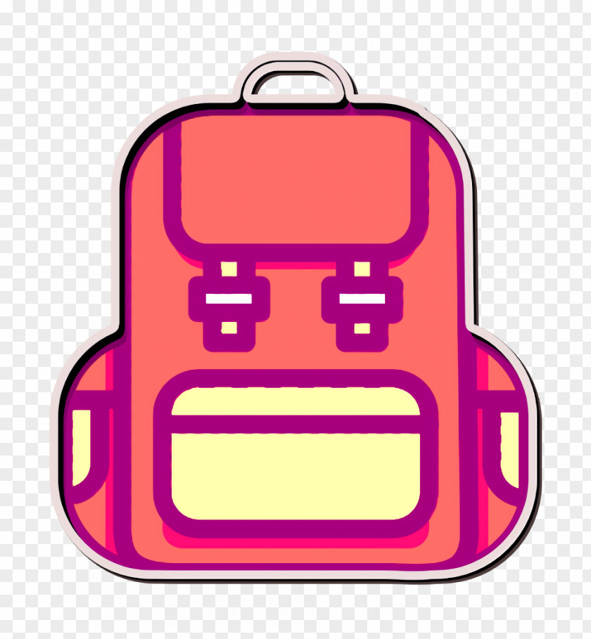 Material Property Magenta Backpack Icon Bag Outline PNG