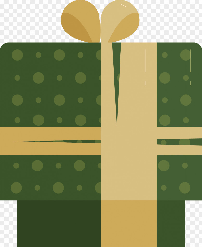Rectangle Yellow Christmas Gift PNG