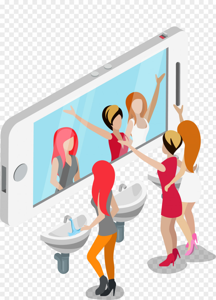 Smartphone Mirror Cartoon PNG