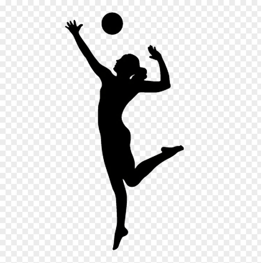 Volleyball Player Throwing A Ball Silhouette Athletic Dance Move PNG
