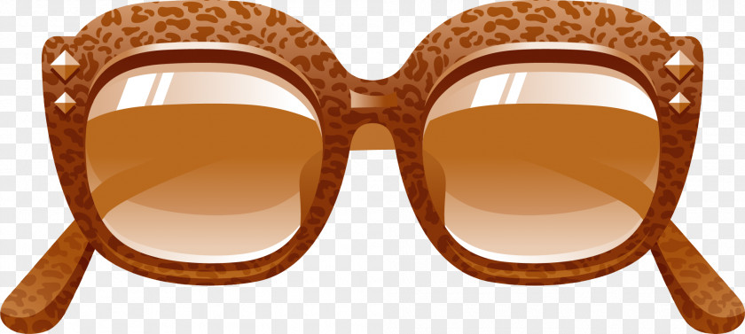 Brown Cartoon Beach Glasses PNG