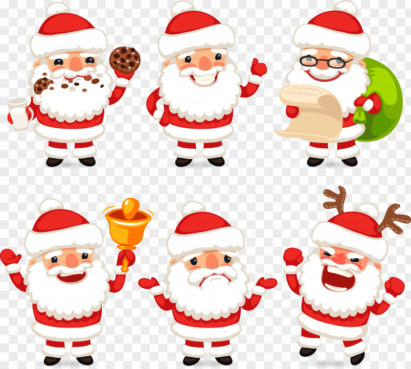 Vector Santa Claus Ded Moroz Christmas Ornament Clip Art PNG