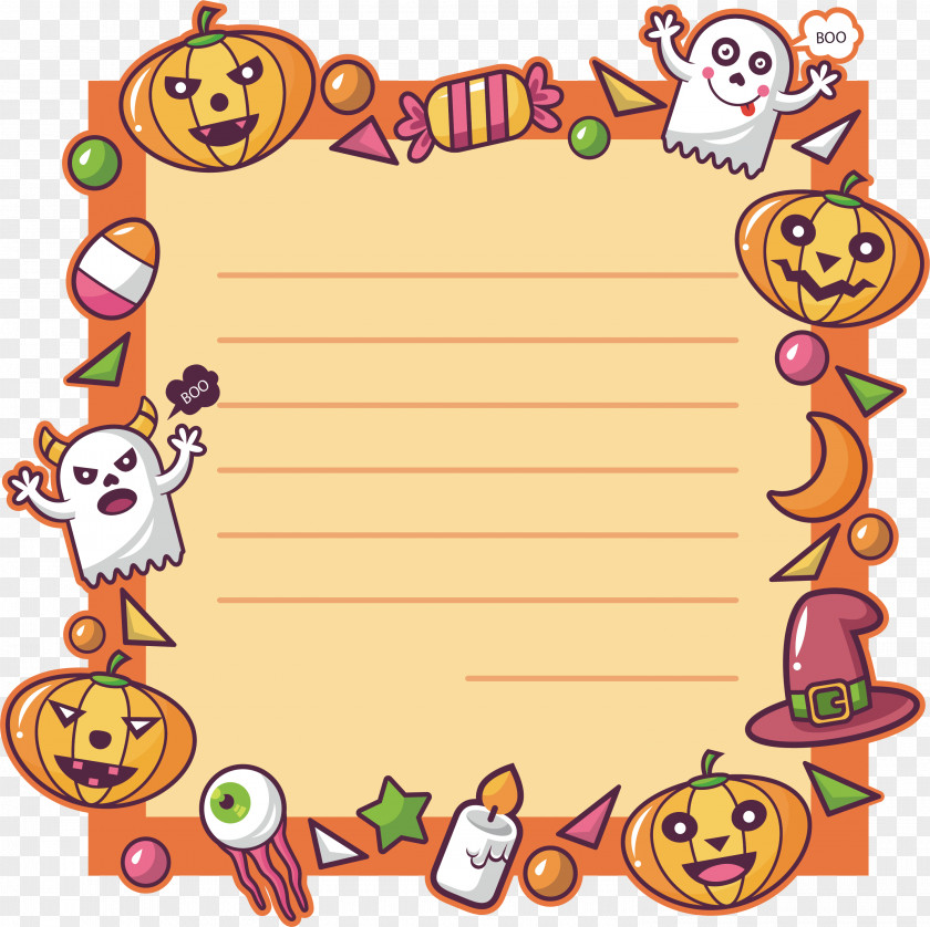 Ghost Pumpkin Border Jack-o-lantern Clip Art PNG