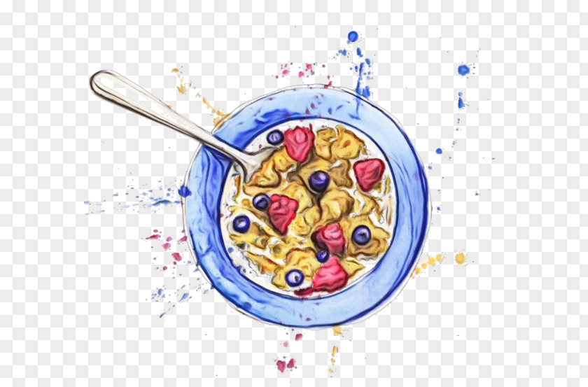 Breakfast Cereal Watercolor Cartoon PNG