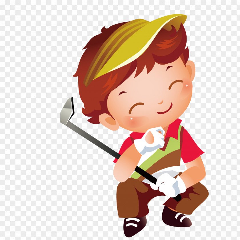 Playing Golf Boy Icon PNG