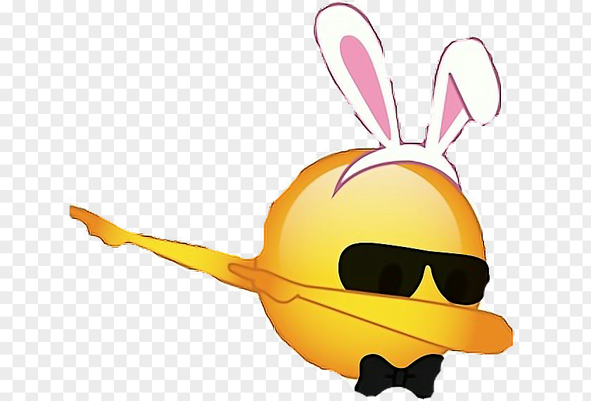 Rabbit With Bow Emoji Dab Sticker Clip Art PNG