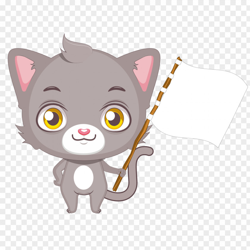 Vector White Flag Cat Royalty-free Stock Illustration PNG