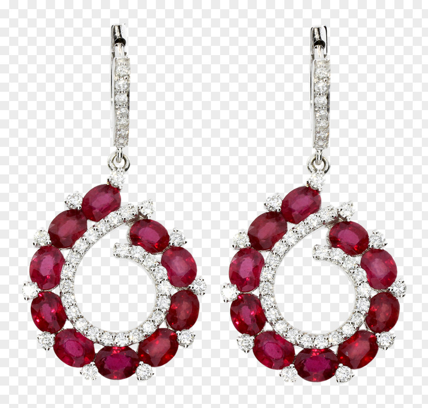 Ruby Earring Body Jewellery Pearl PNG