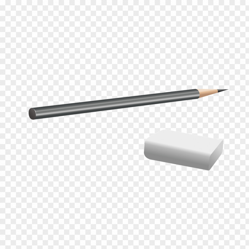 Black White Pencil Eraser Stationery PNG