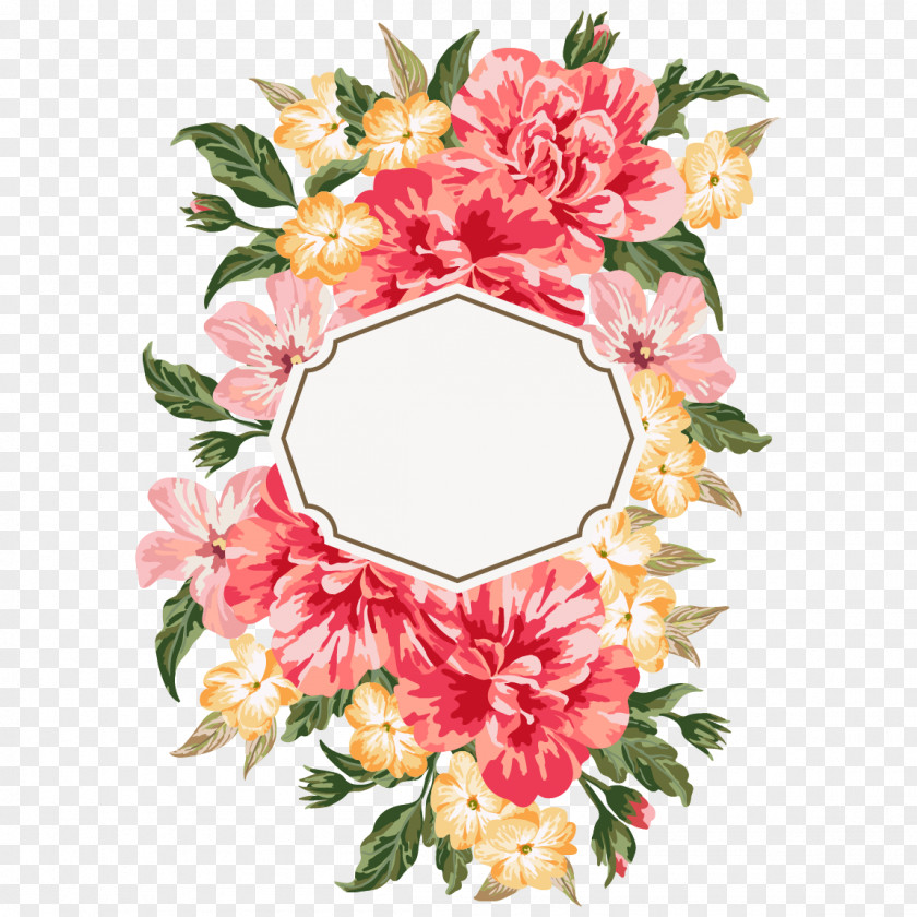 Hand Painted Watercolor Flower Borders PNG