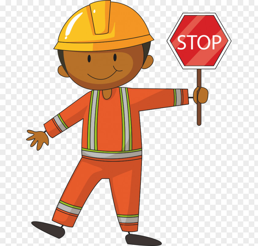 Royalty-free Construction Worker Stop Sign Clip Art PNG