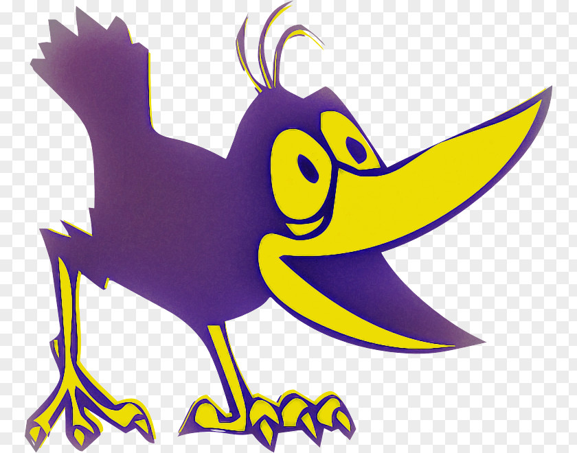 Birds Cartoon Character Yellow Violet PNG